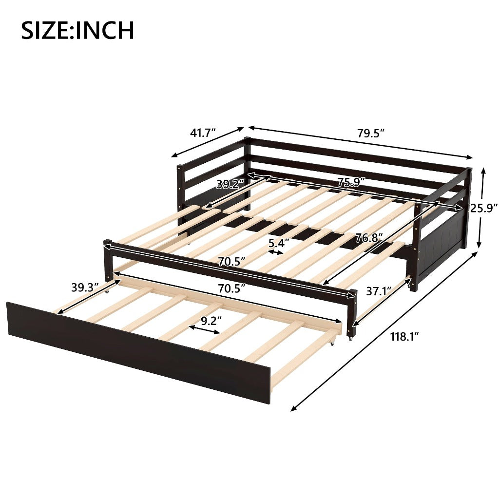 Espresso Dual-Size Daybed with Trundle