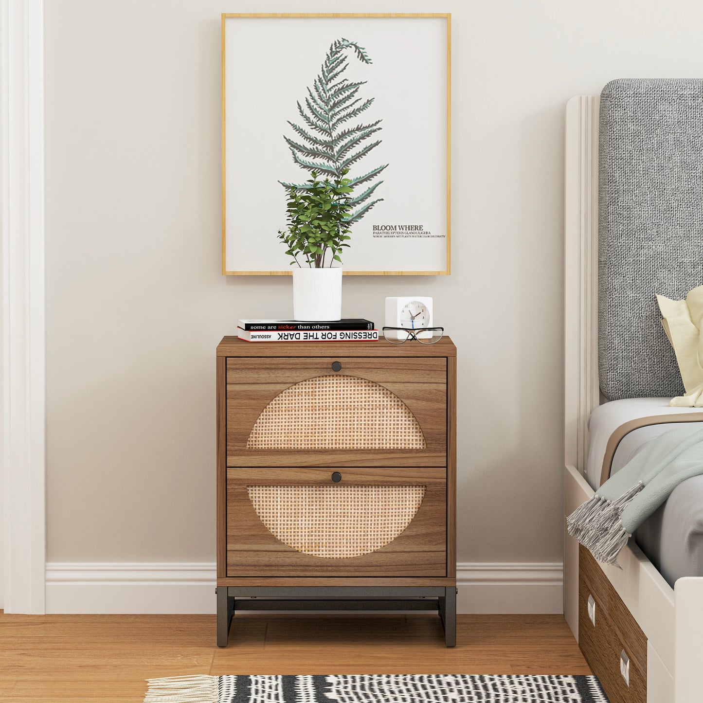 NatureNest Rattan Side Table