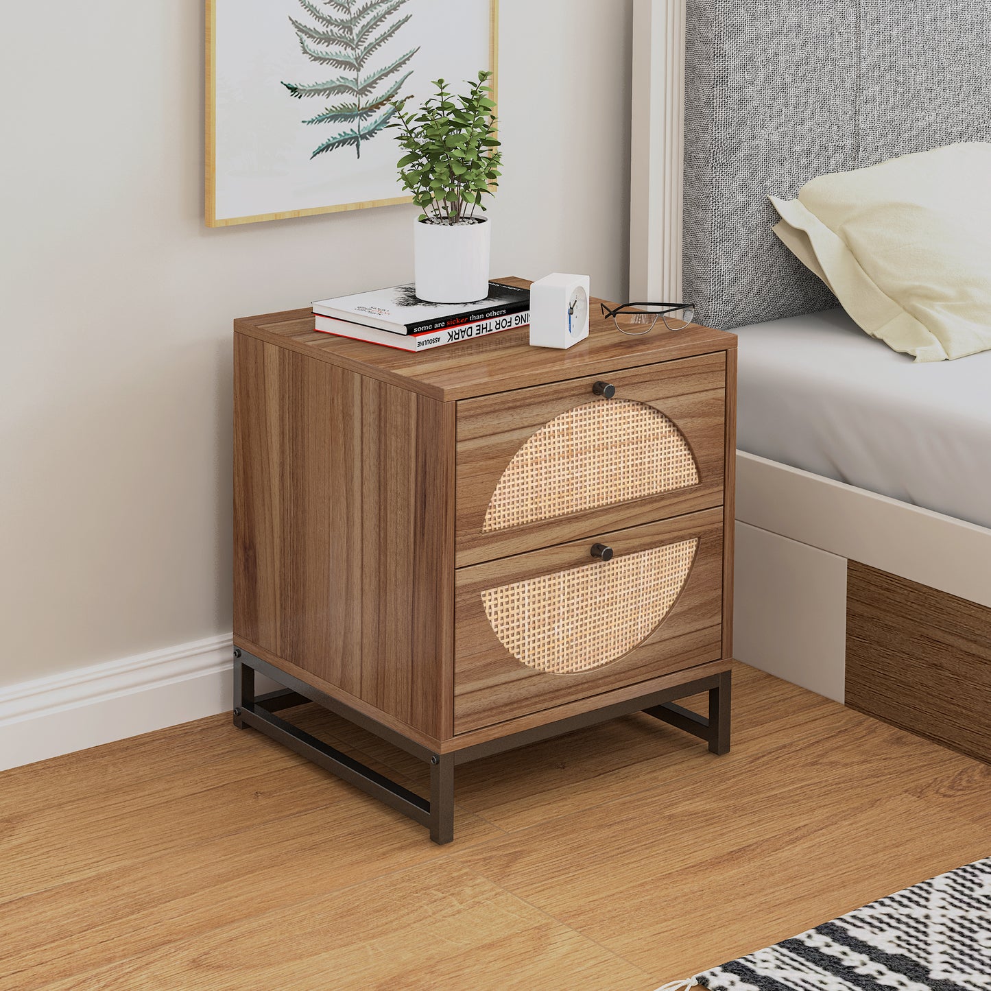 NatureNest Rattan Side Table