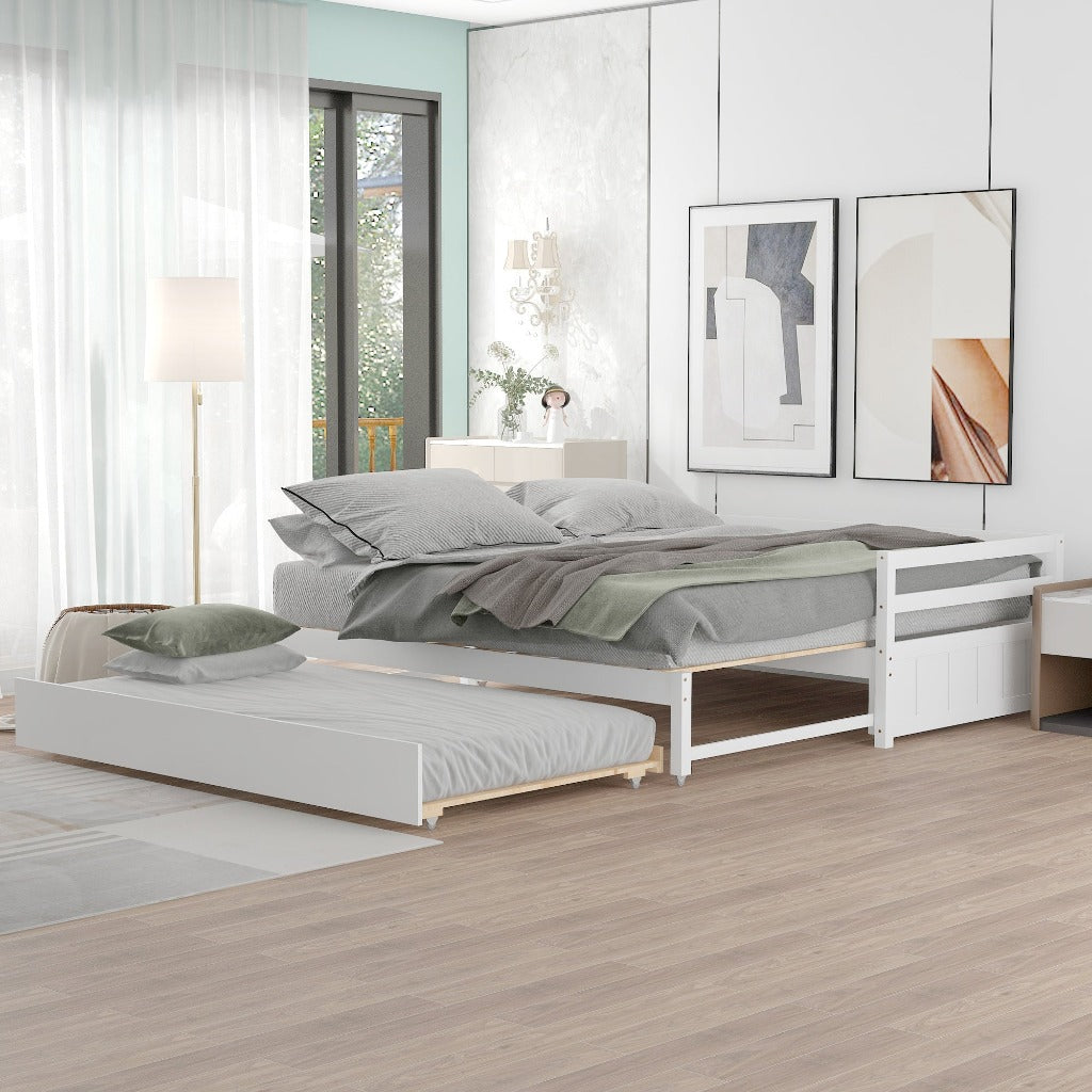 White Dual-Size Daybed with Trundle