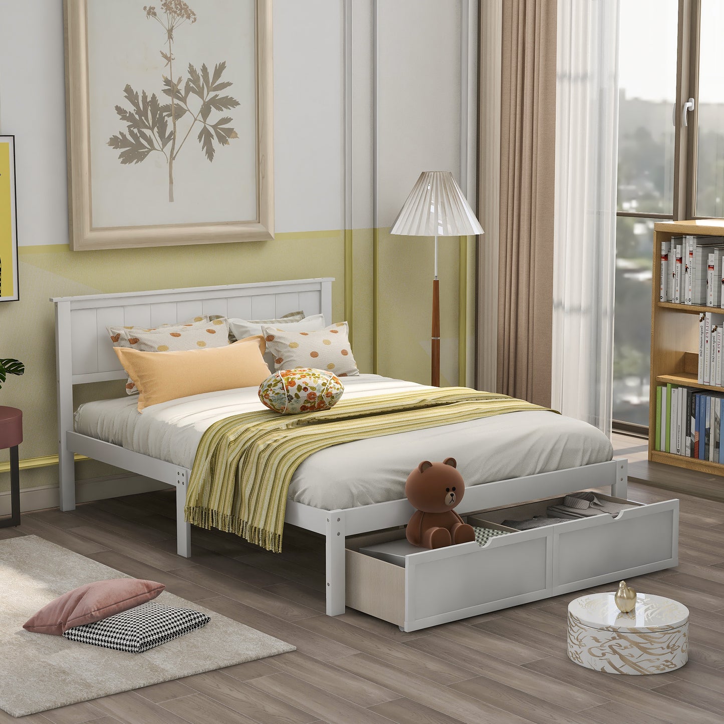 White Pine Storage Full Bed