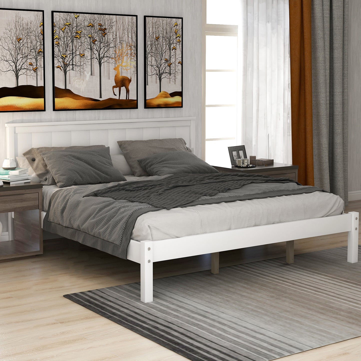 White Pine Platform Queen Bed
