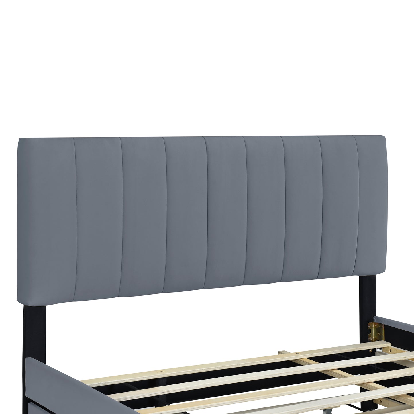 Grey Upholstered Storage Queen Bed