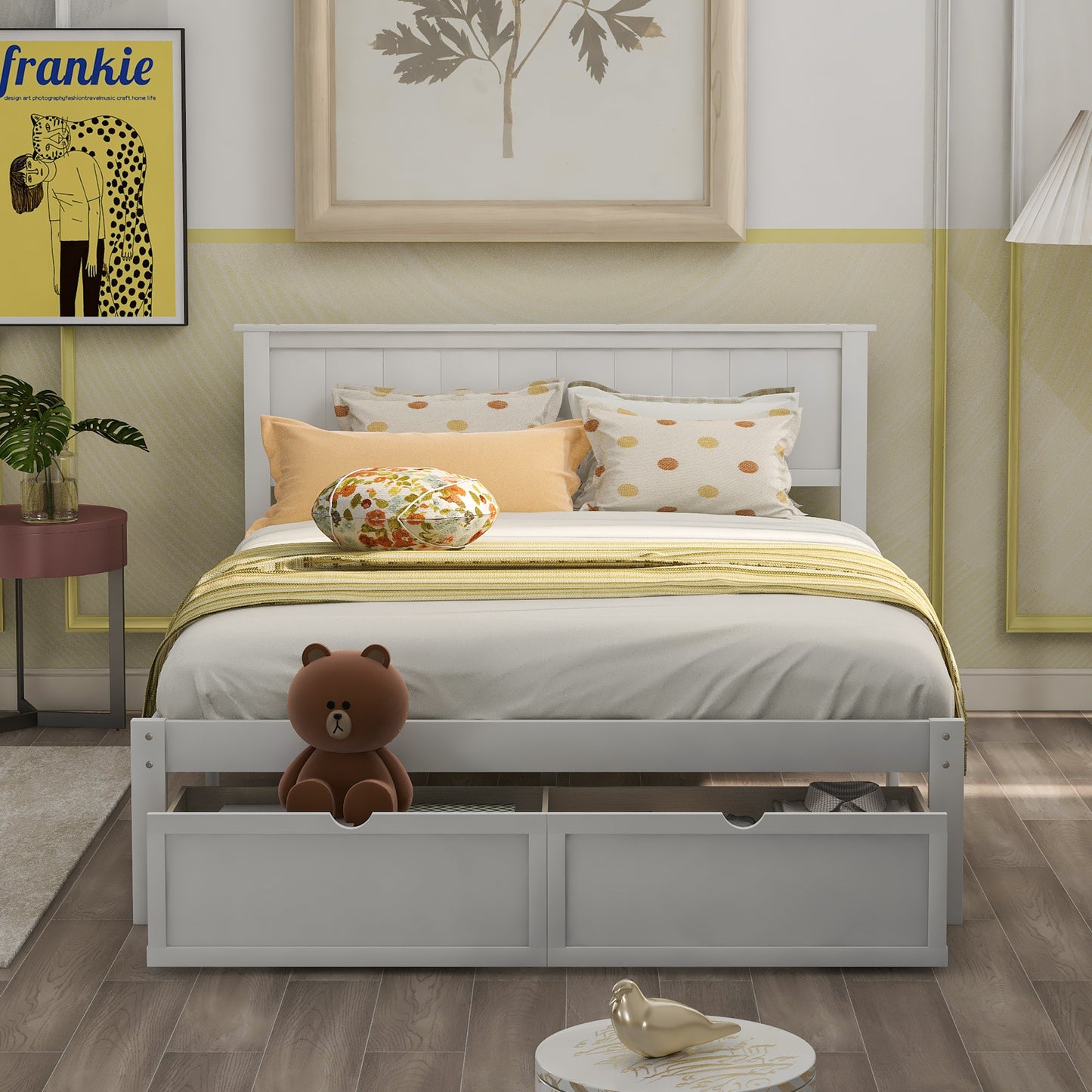 White Pine Storage Full Bed