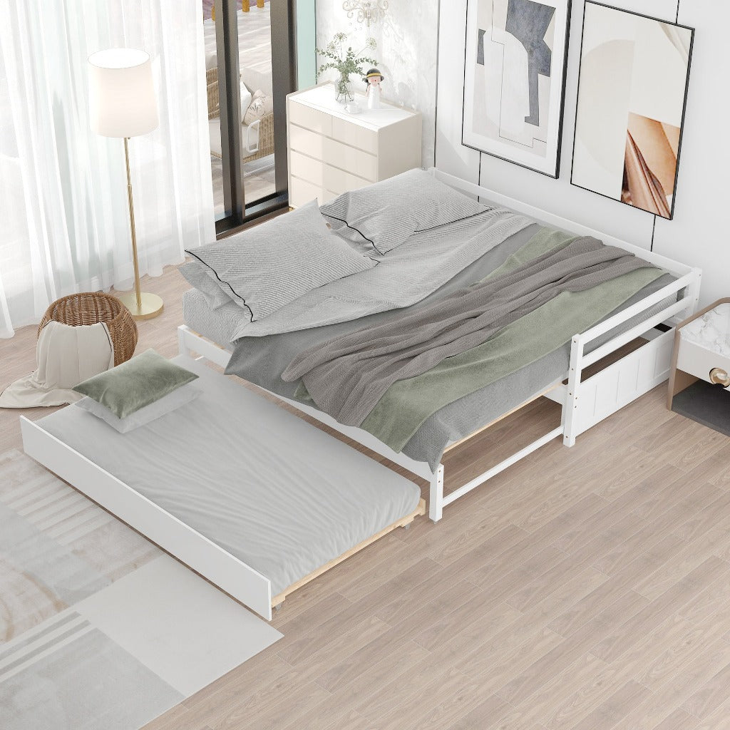 White Dual-Size Daybed with Trundle