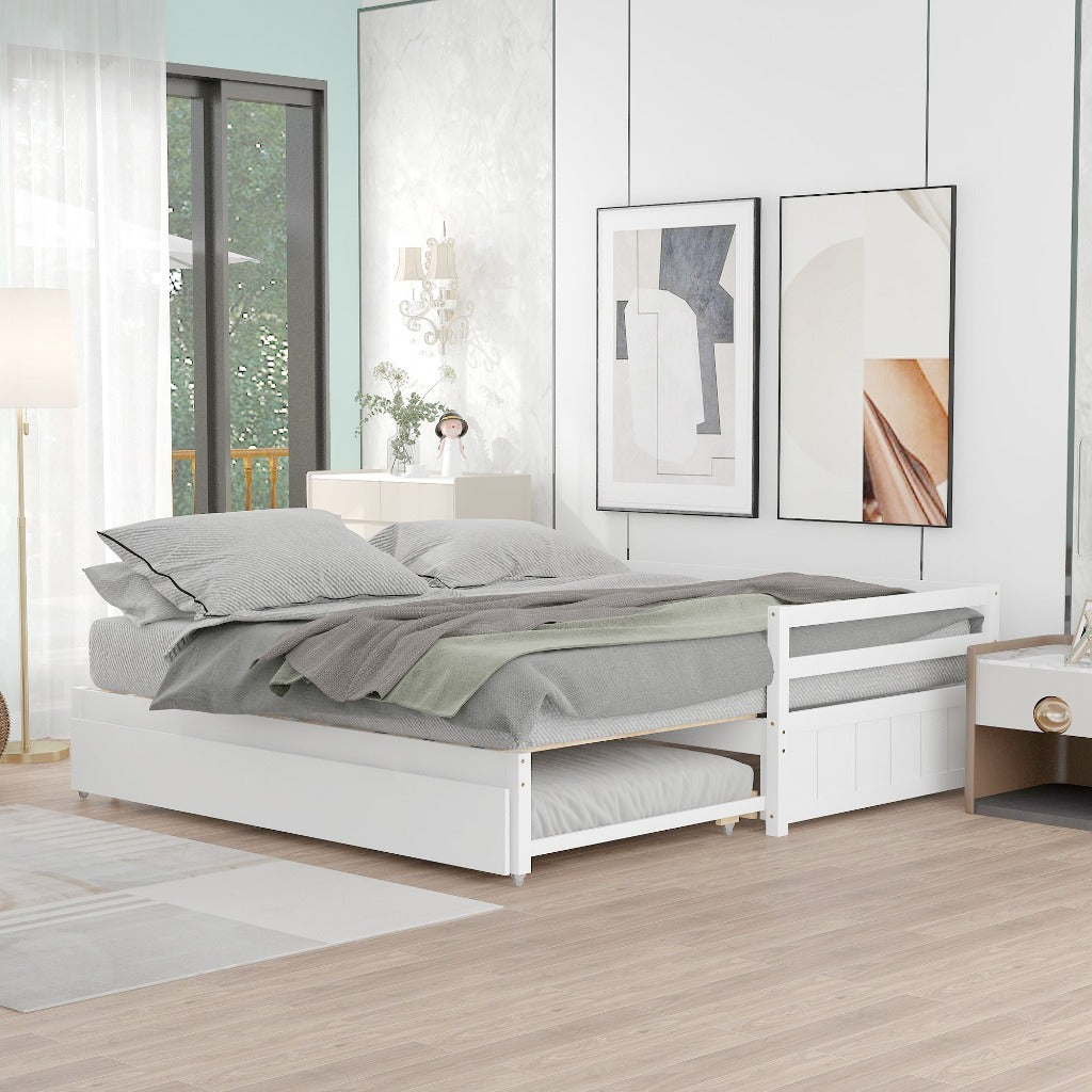 White Dual-Size Daybed with Trundle