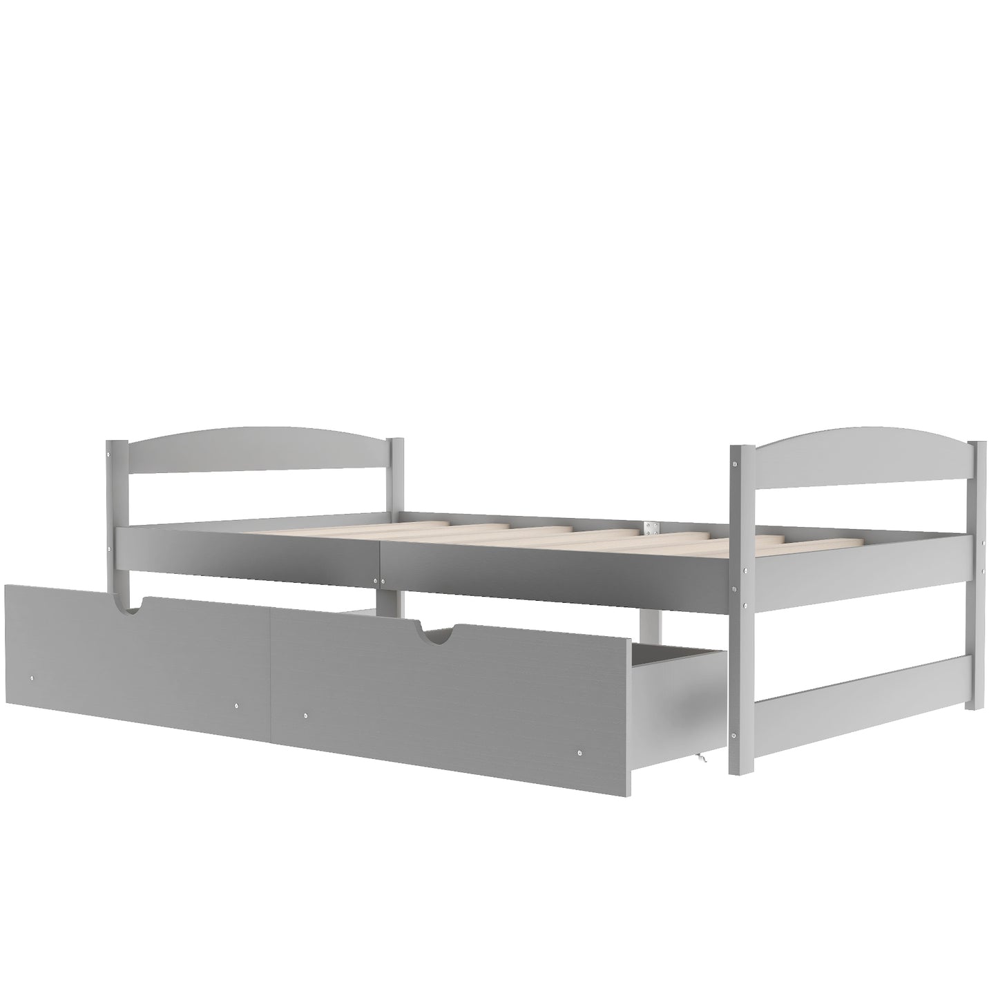 Grey Pine Storage Twin Bed