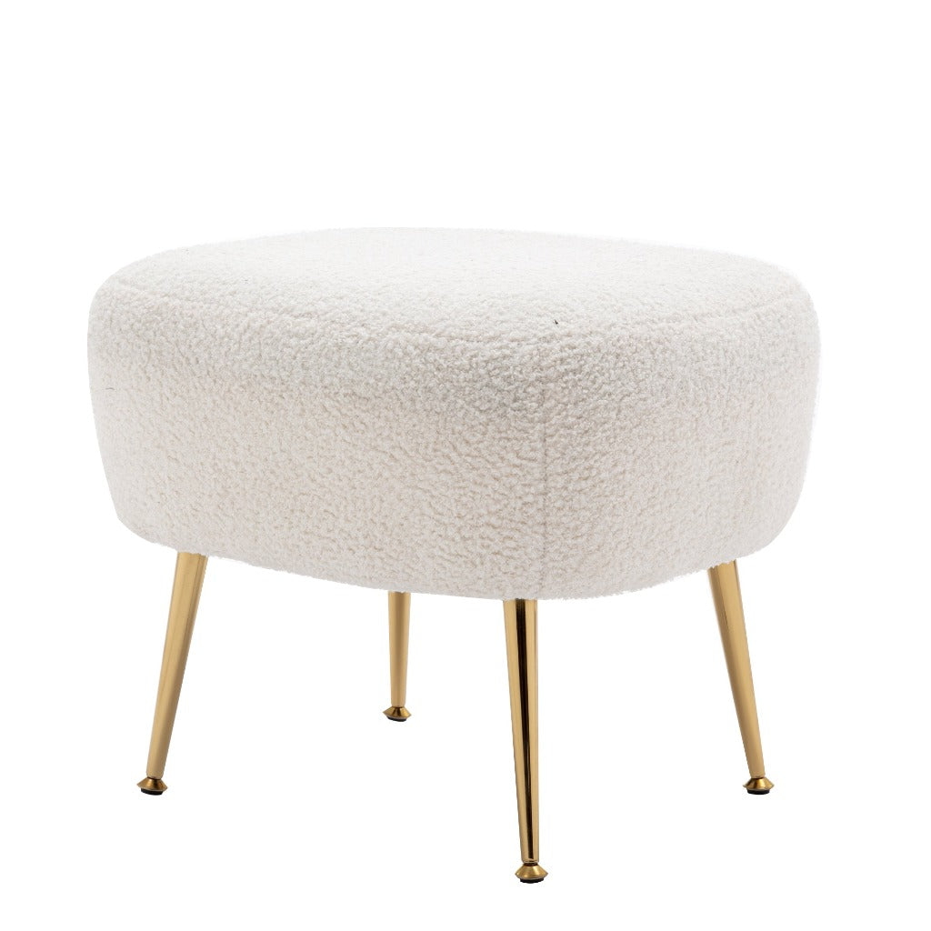 White Leisure Accent Chair and Ottoman