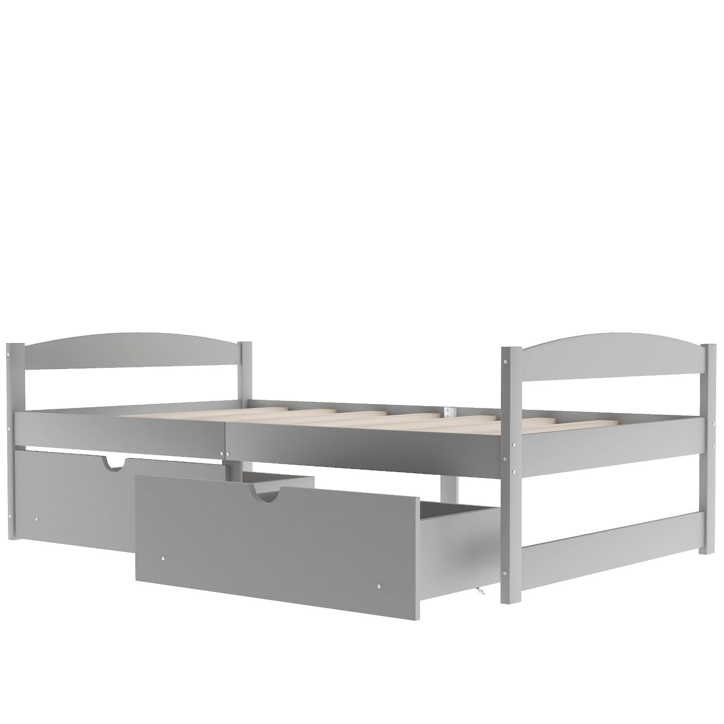 Grey Pine Storage Twin Bed