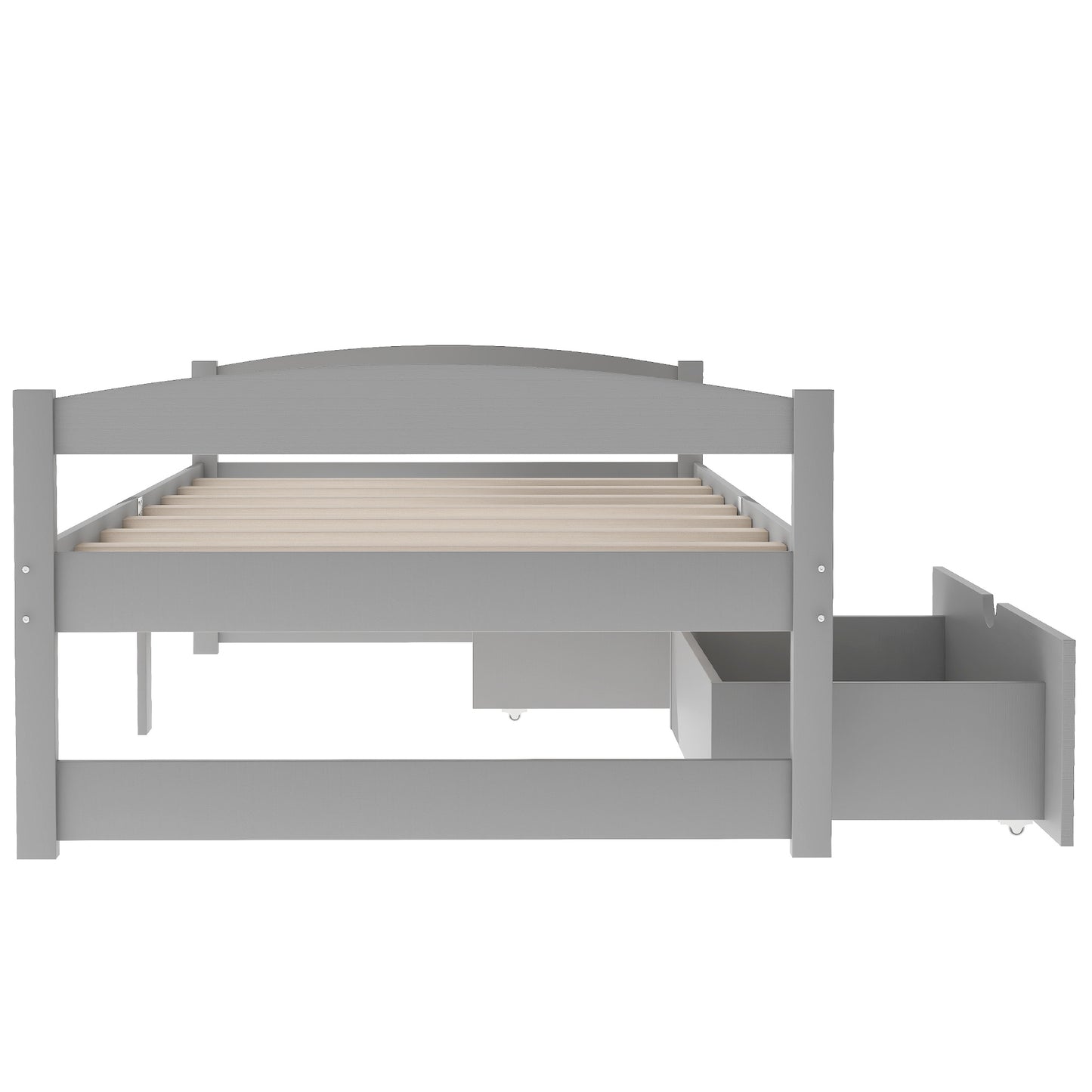 Grey Pine Storage Twin Bed