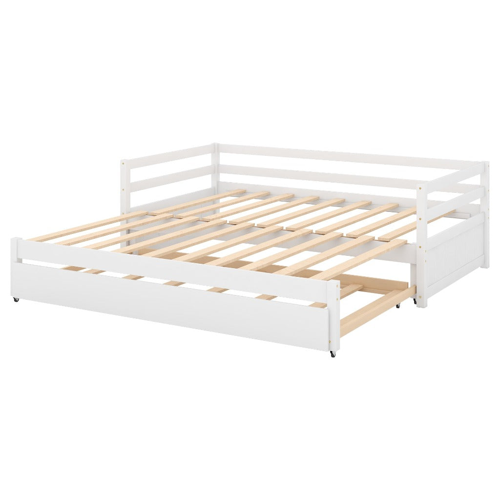 White Dual-Size Daybed with Trundle