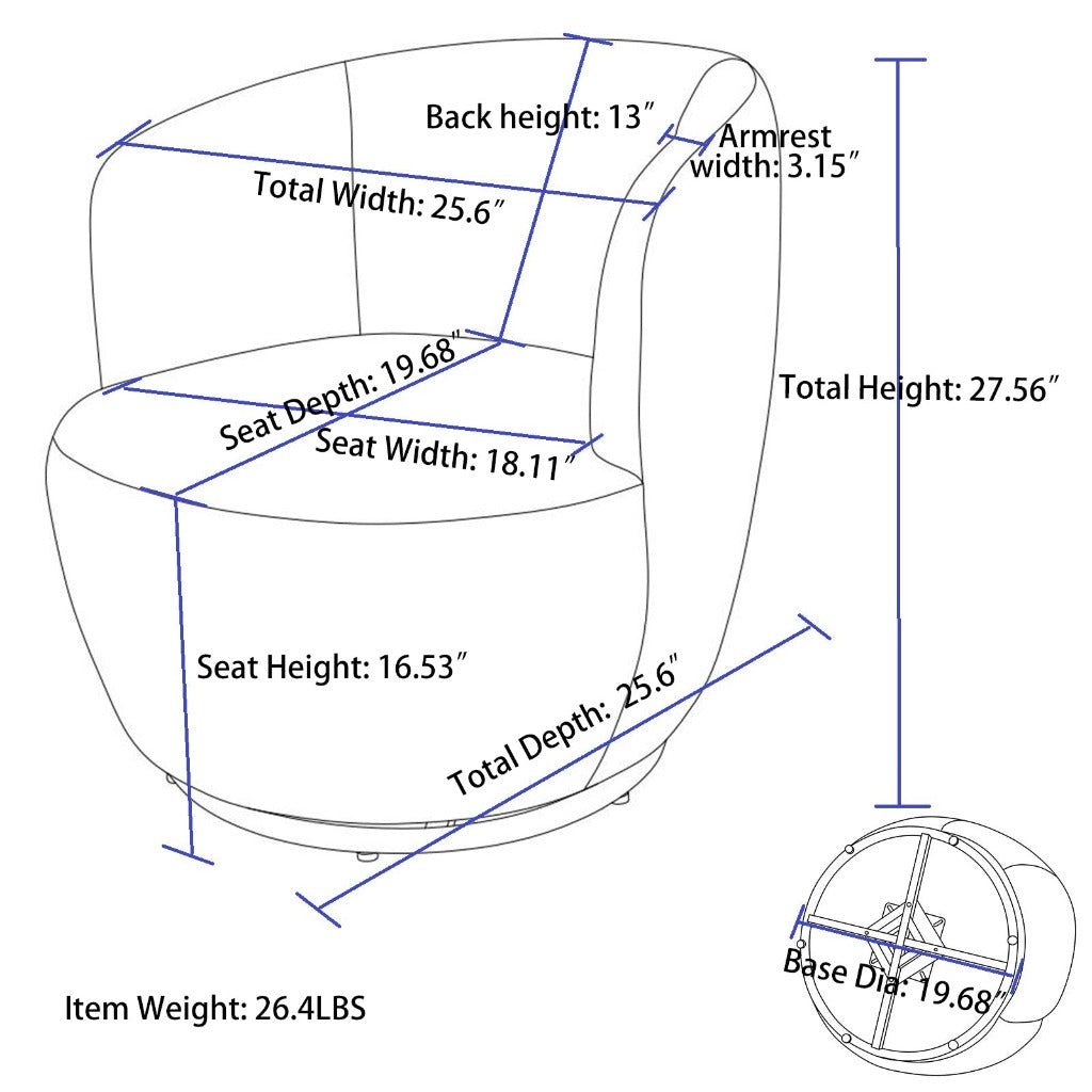 Brown Accent Swivel Chair