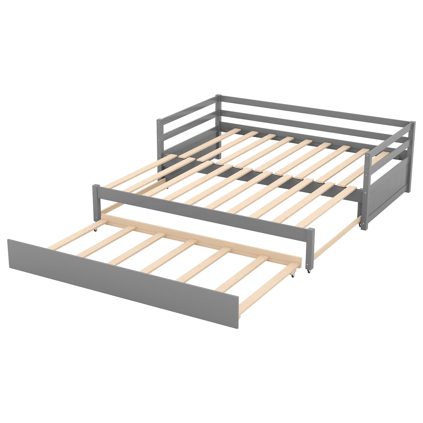 Grey Dual-Size Daybed with Trundle