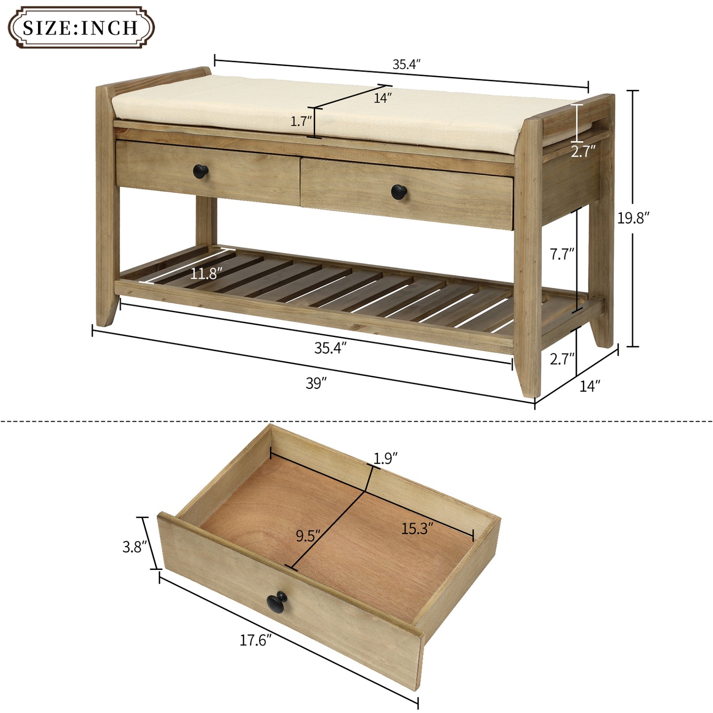 Harbor Shoe Storage Bench