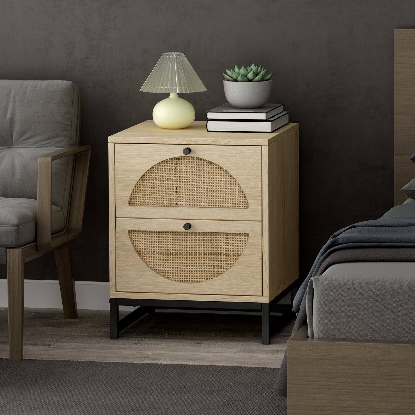 NatureNest Rattan Side Table