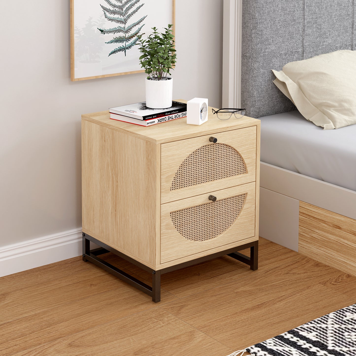 NatureNest Rattan Side Table