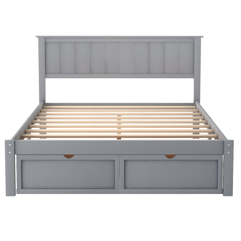 Grey Pine Storage Full Bed