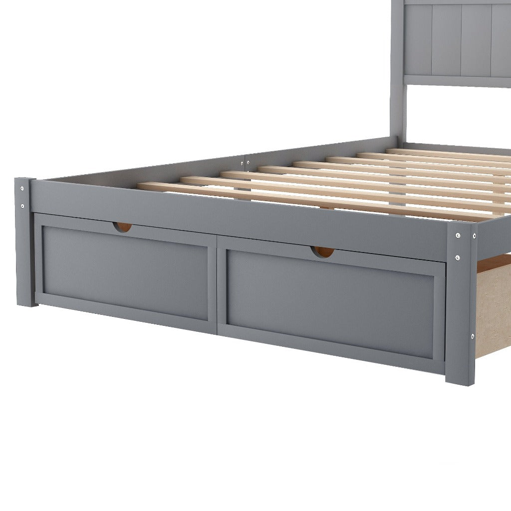 Grey Pine Storage Full Bed